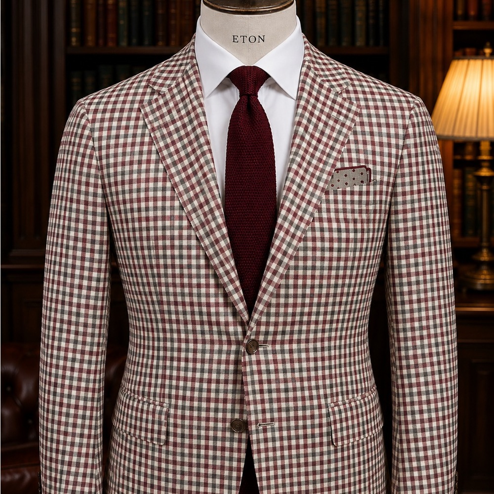 Kiton 100% Cashmere Gingham Sport Coat | Handmade Napoli Luxury Jacket